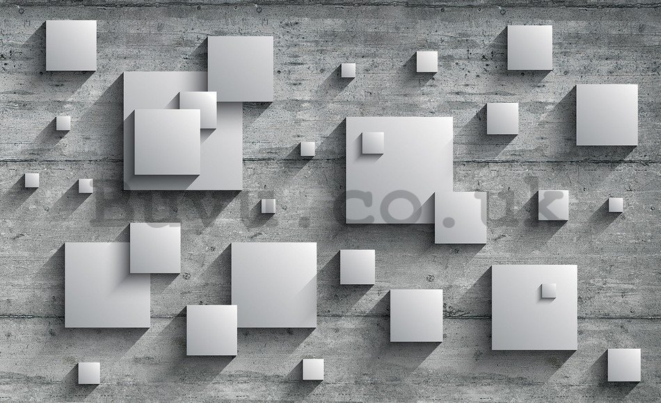 Wall Mural: Grey squares - 254x368 cm