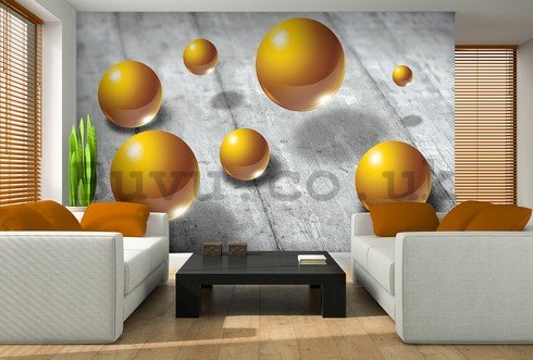 Wall Mural: Yellow marbles - 184x254 cm