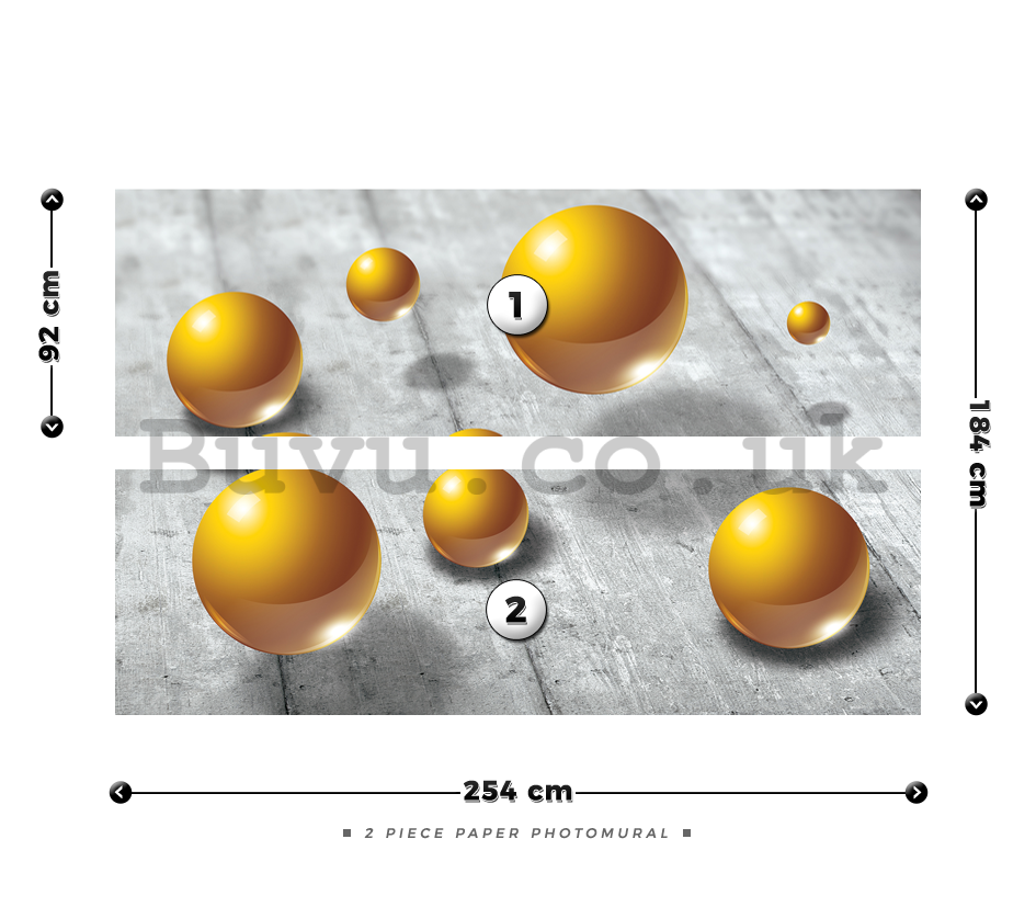 Wall Mural: Yellow marbles - 184x254 cm