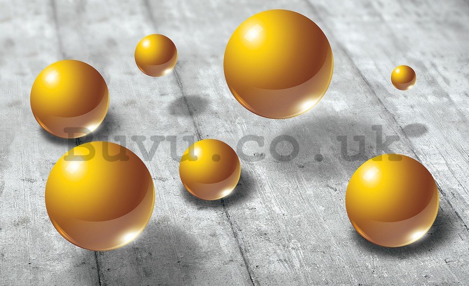 Wall Mural: Yellow marbles - 254x368 cm