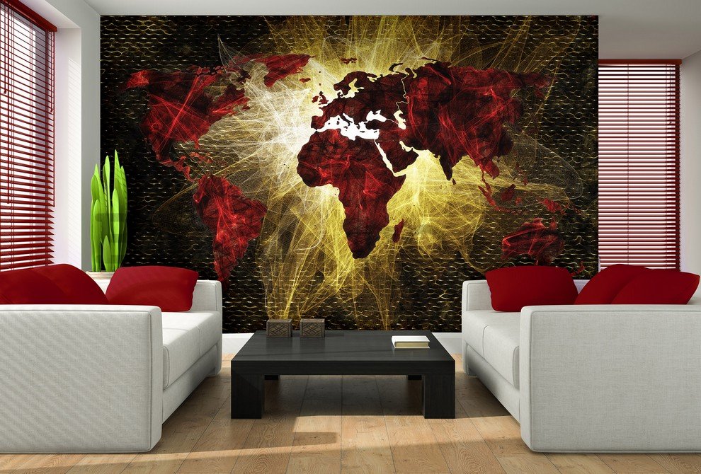 Wall Mural: Artistic map of the world (1) - 184x254 cm