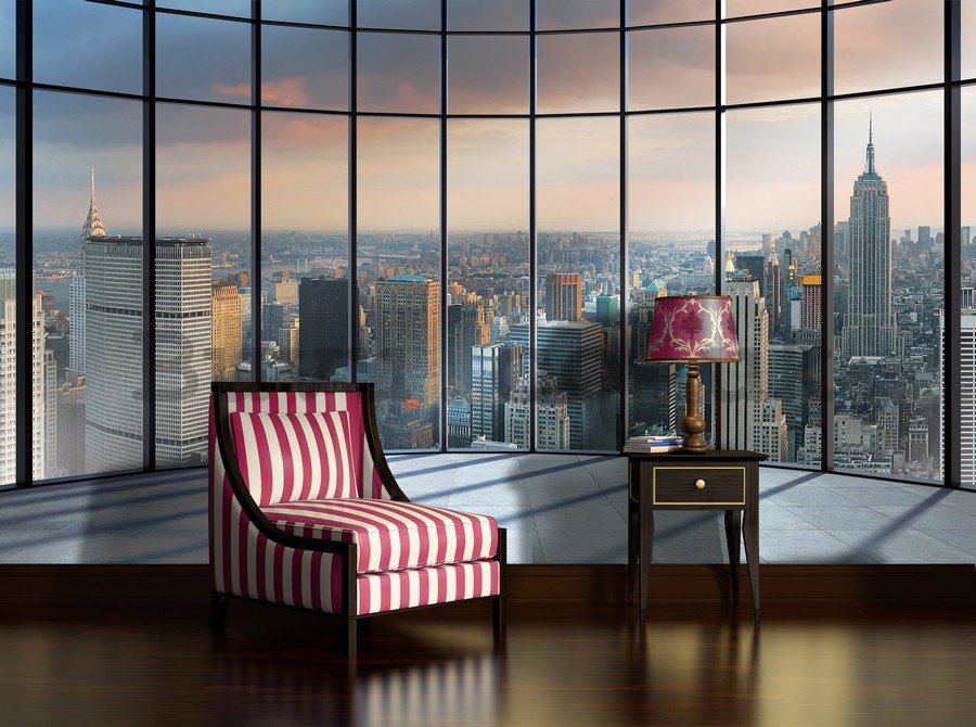 Wall mural vlies: View from window to New York - 254x368 cm