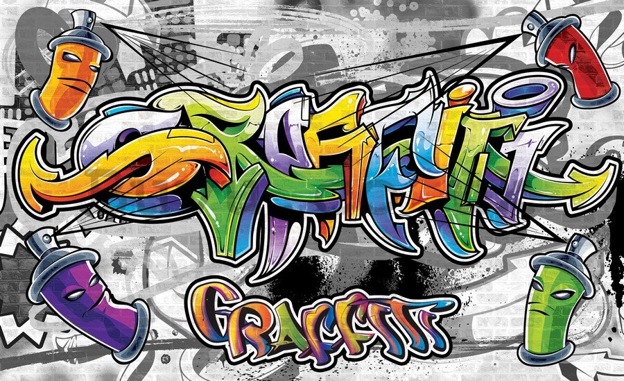 Wall mural vlies: Colour graffiti - 254x368 cm