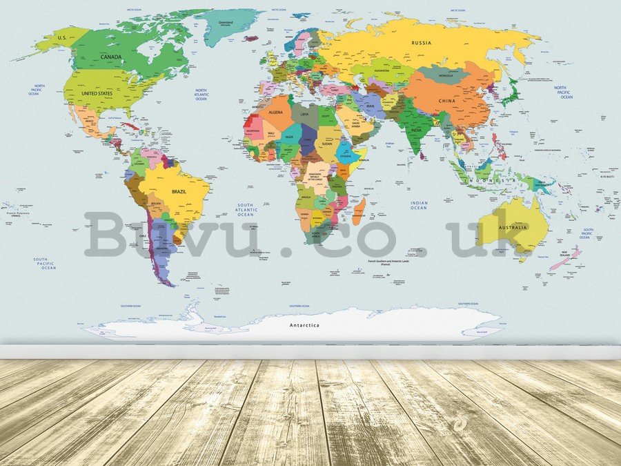 Wall mural vlies: Map of the world (2) - 254x368 cm
