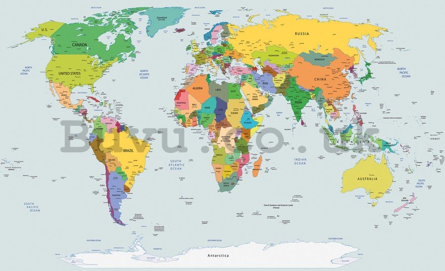 Wall mural vlies: Map of the world (2) - 254x368 cm