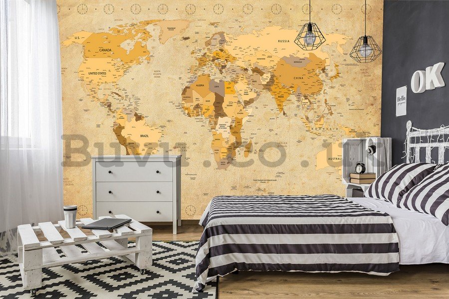 Wall mural vlies: Map of the world (Vintage) - 104x152,5 cm