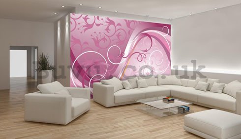 Wall Mural: Pink lines - 184x254 cm