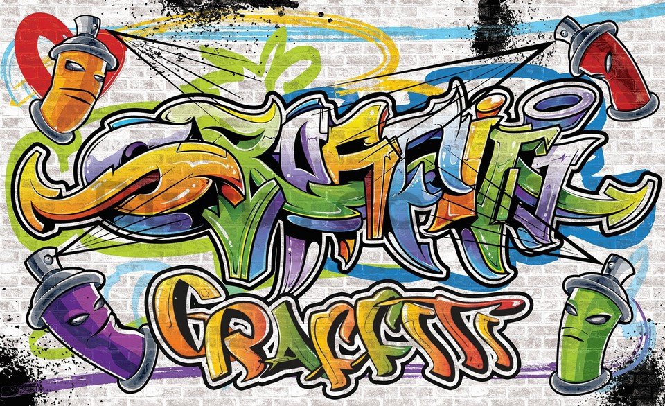 Wall mural vlies: Graffiti (5) - 254x368 cm