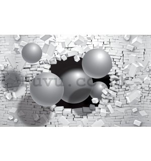 Wall mural vlies: Spheres in the wall - 254x368 cm