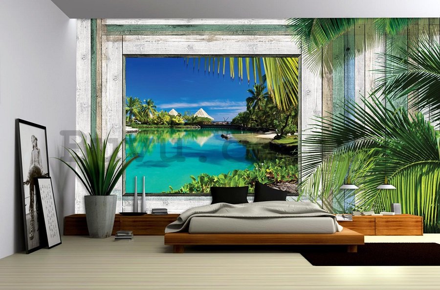 Wall mural vlies: Window to paradise (1) - 254x368 cm