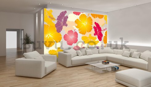 Wall Mural: Colourfull flowers - 184x254 cm