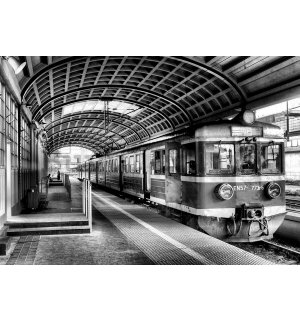 Wall mural vlies: Old subway (black and white) - 184x254 cm