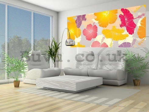 Wall Mural: Colourfull flowers - 104x250 cm