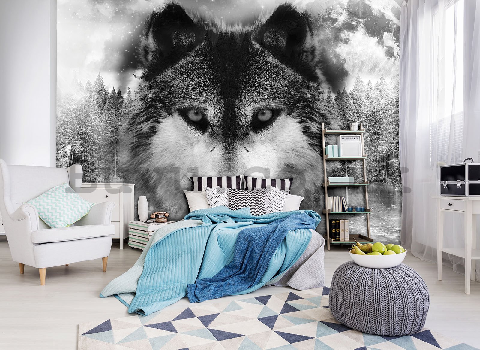 Wall mural vlies: Wolf (3) - 184x254 cm
