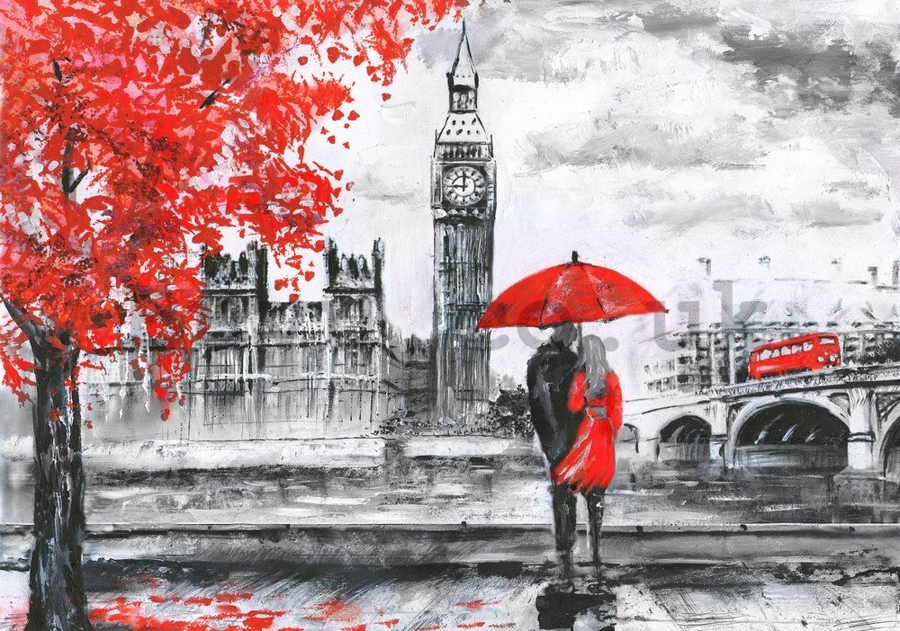 Wall mural: London (painted) - 104x152,5 cm