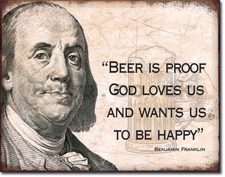 Metal sign - Ben Franklin (Beer)
