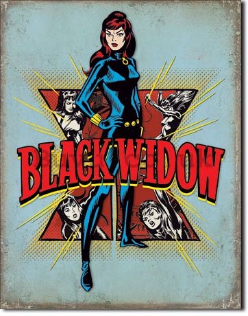 Metal sign - Black Widow (Retro)