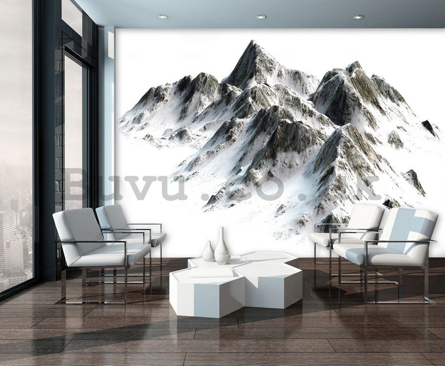 Wall mural vlies: Snowy mountains - 152,5x104 cm
