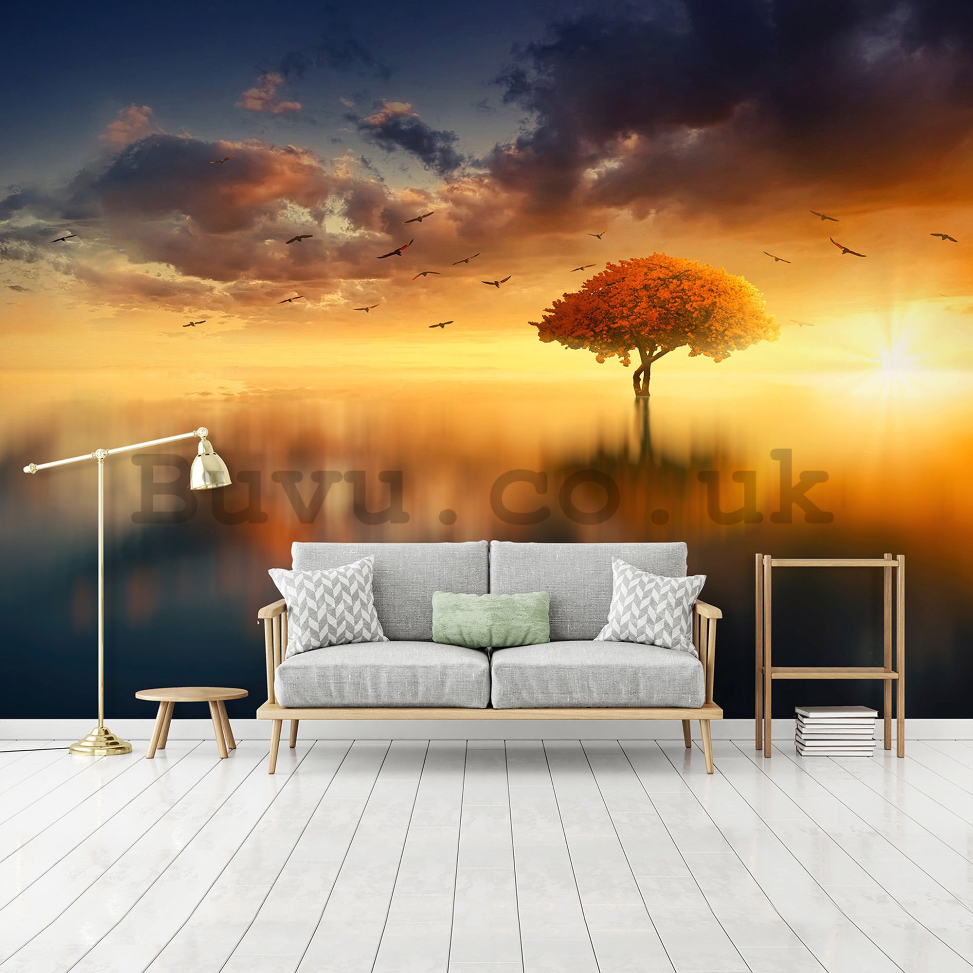 Wall mural: Tree by the lake (2) - 184x254 cm