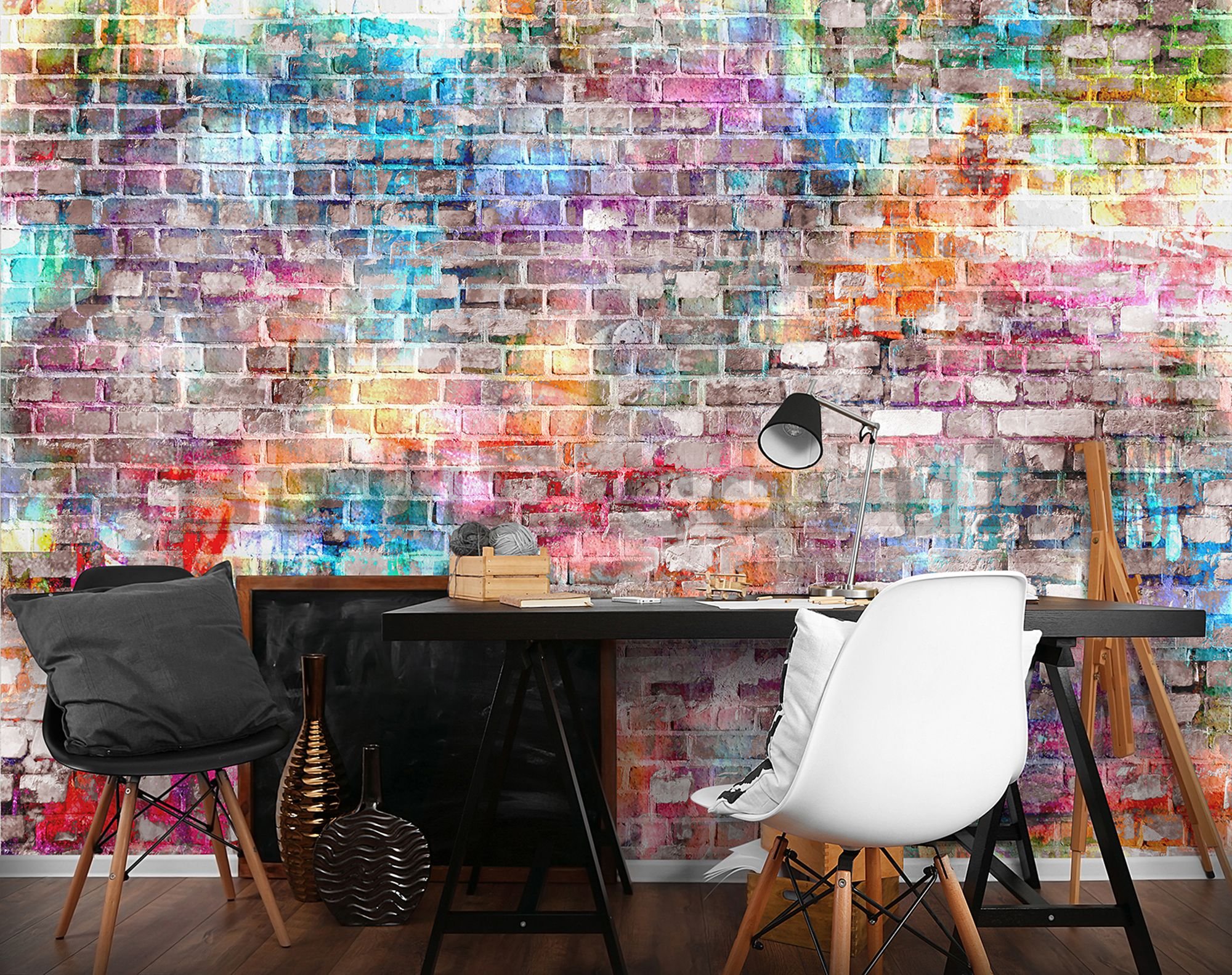 Wall mural vlies: Colourful wall (2) - 184x254 cm