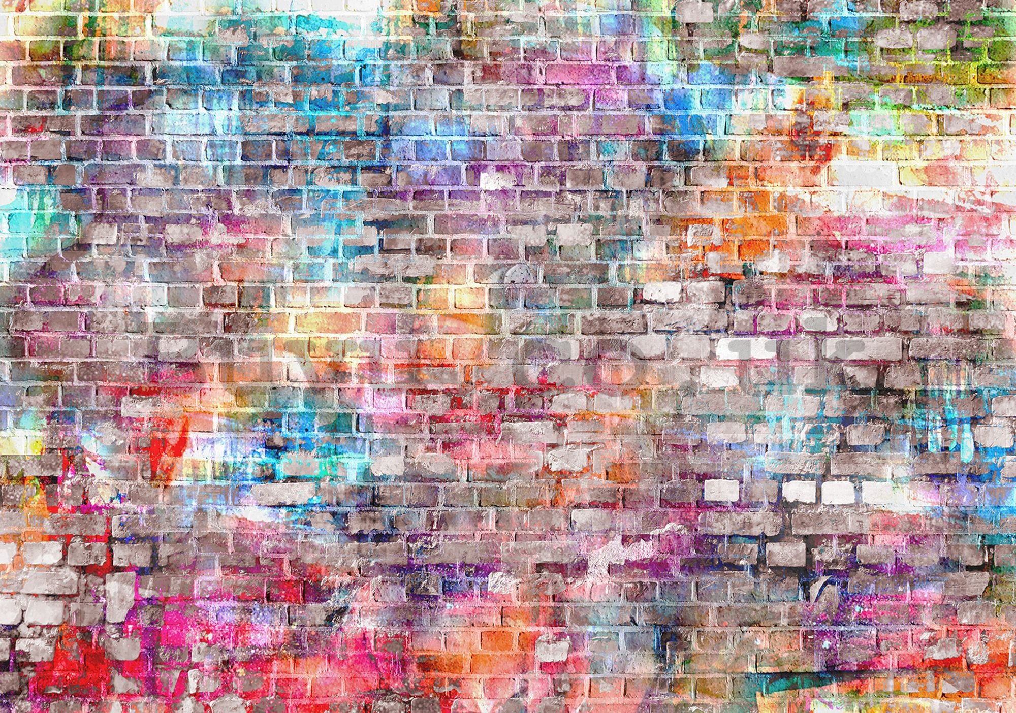 Wall mural vlies: Colourful wall (2) - 184x254 cm
