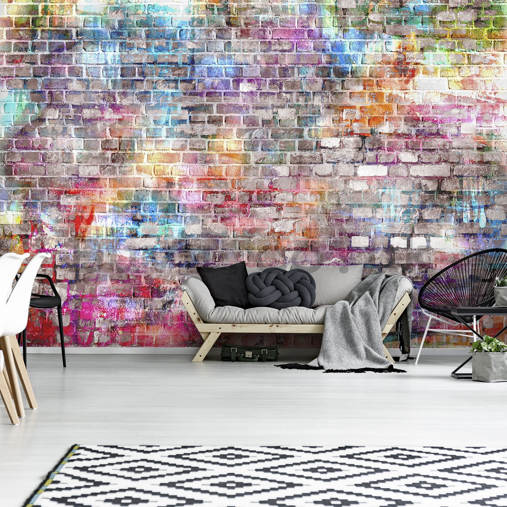 Wall mural vlies: Colourful wall (2) - 254x368 cm