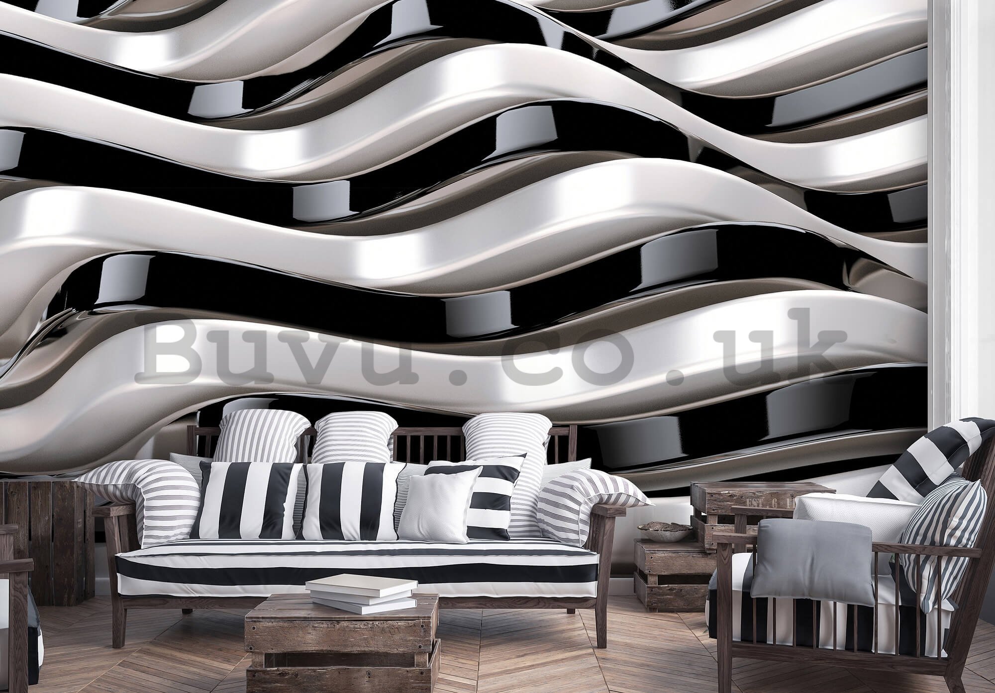 Wall mural: Wavy abstraction - 254x368 cm
