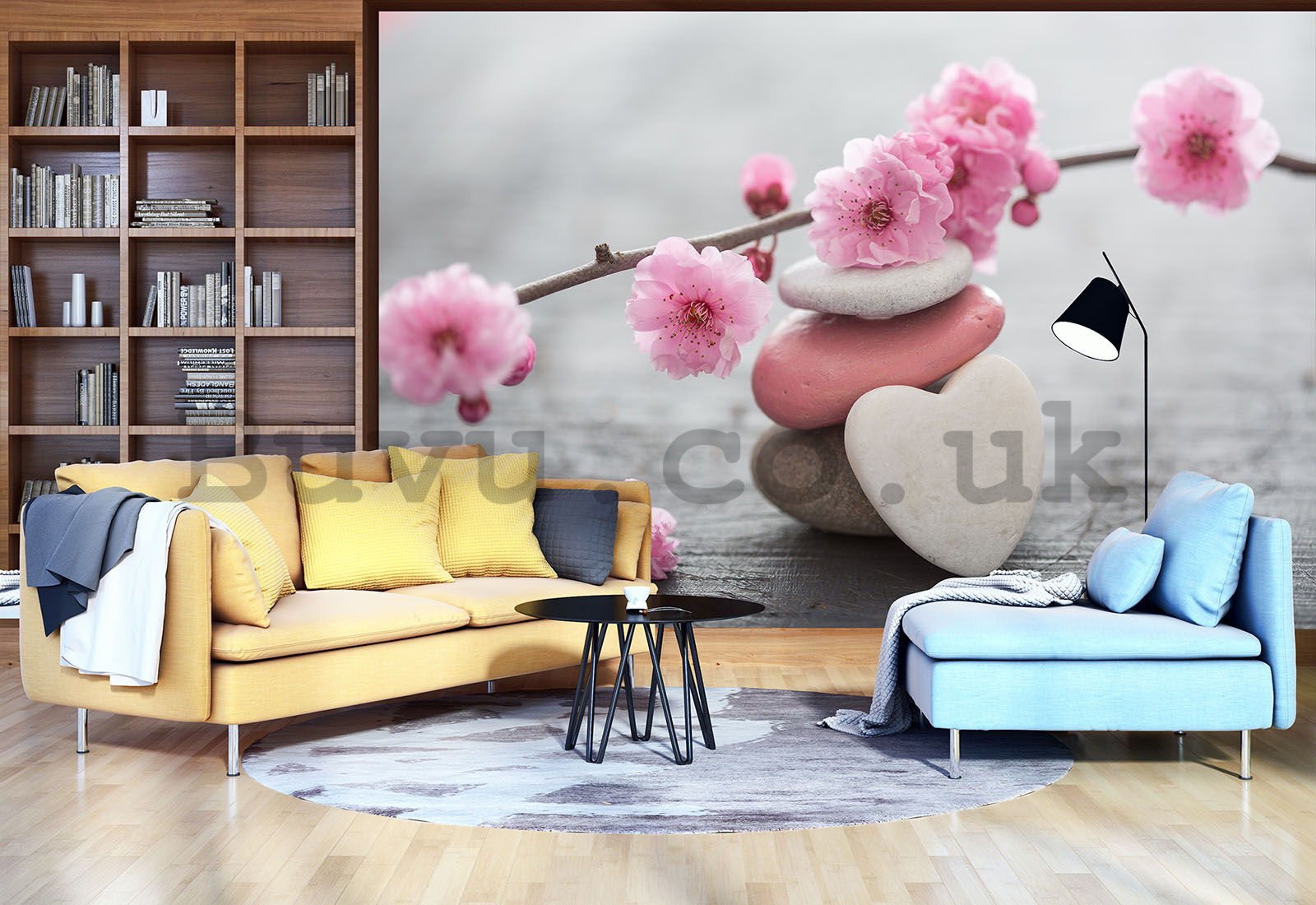 Wall Mural: Flowering cherry and heart - 254x368 cm