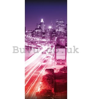 Photo Wallpaper Self-adhesive: City lights - 211x91 cm