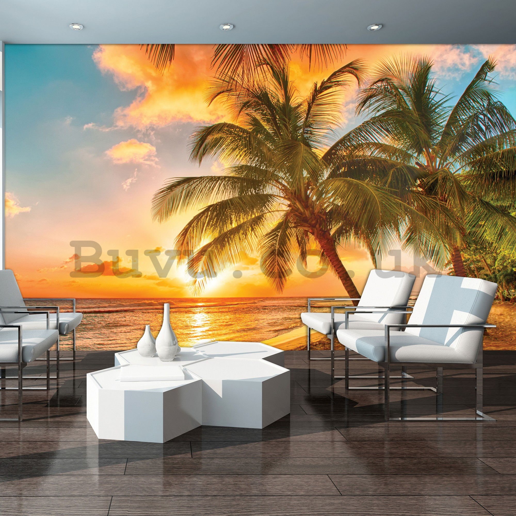 Wall Mural: Sunset in paradise - 254x368 cm