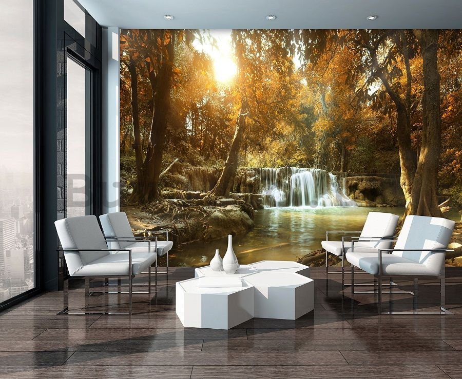 Wall Mural: Forest waterfalls (1) - 254x368 cm