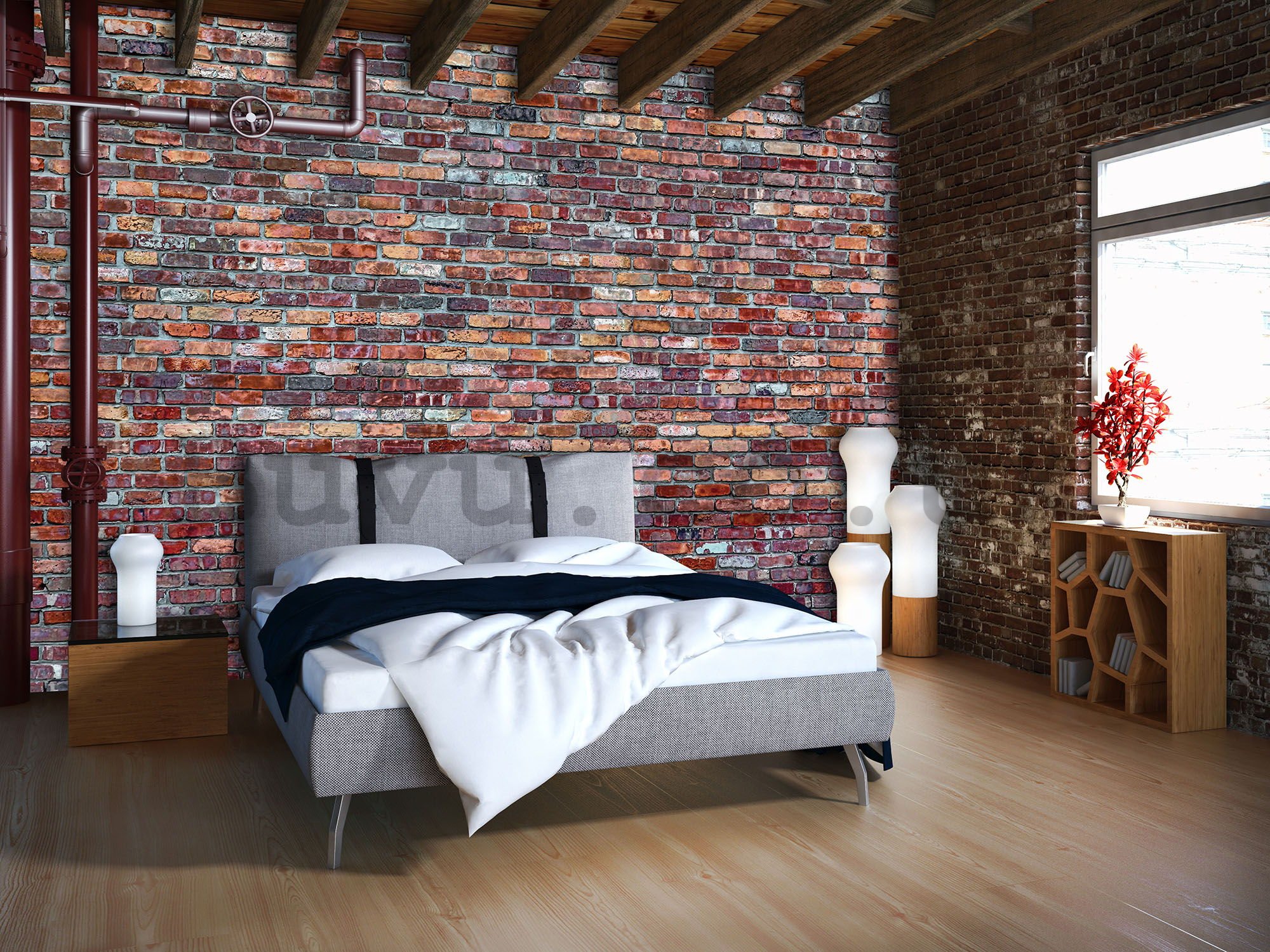 Wall mural vlies: Brick wall (4) - 184x254 cm