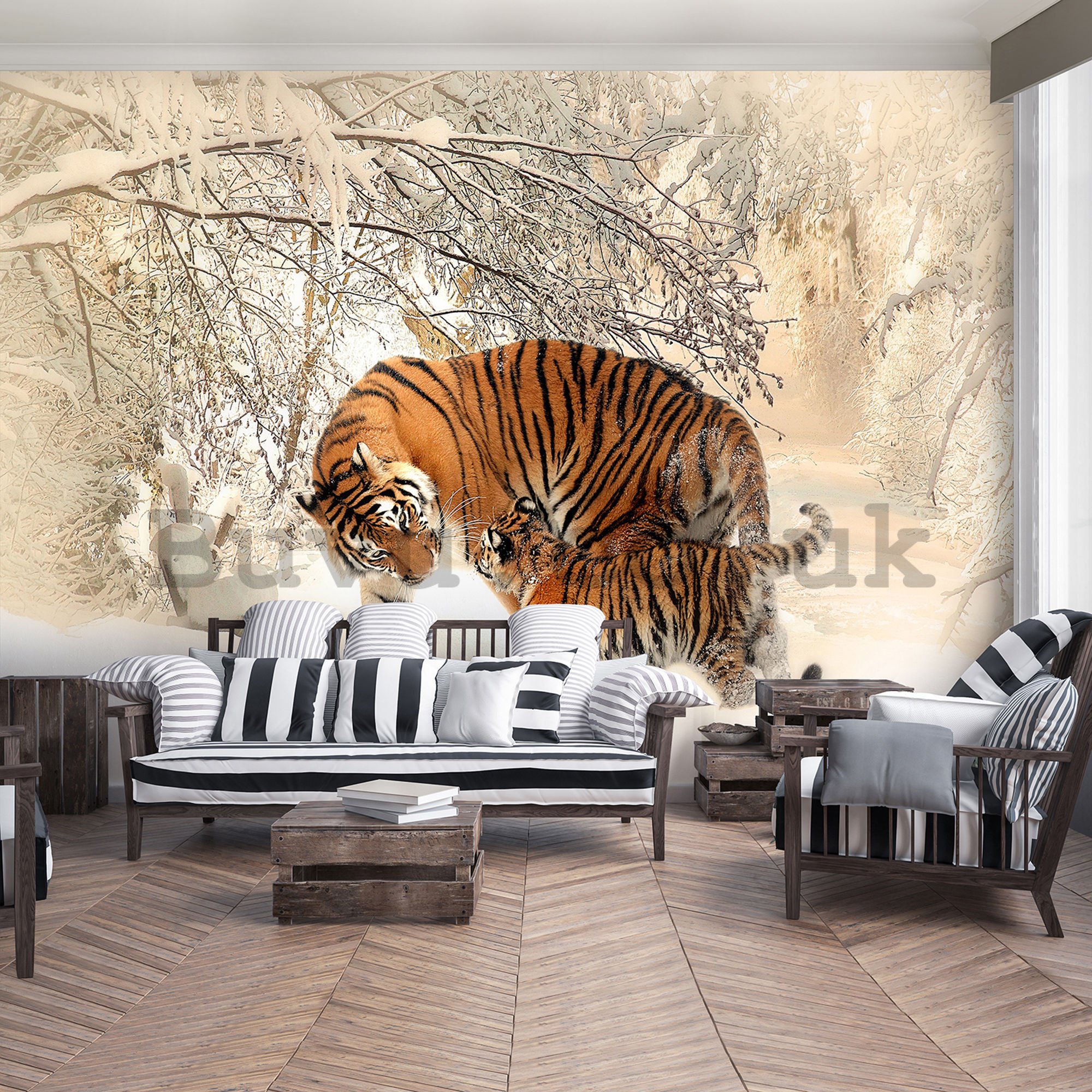 Wall mural: Tigers (1) - 254x368 cm
