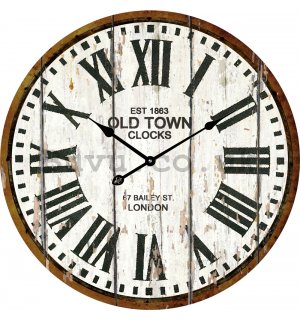 Glass wall clock - Old Town Clocks (White)
