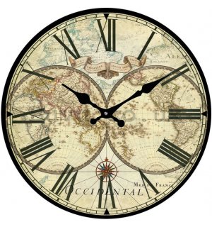 Glass wall clock - Historical Map (2)