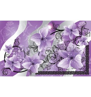 Wall mural vlies: Violet flowers - 416x254 cm
