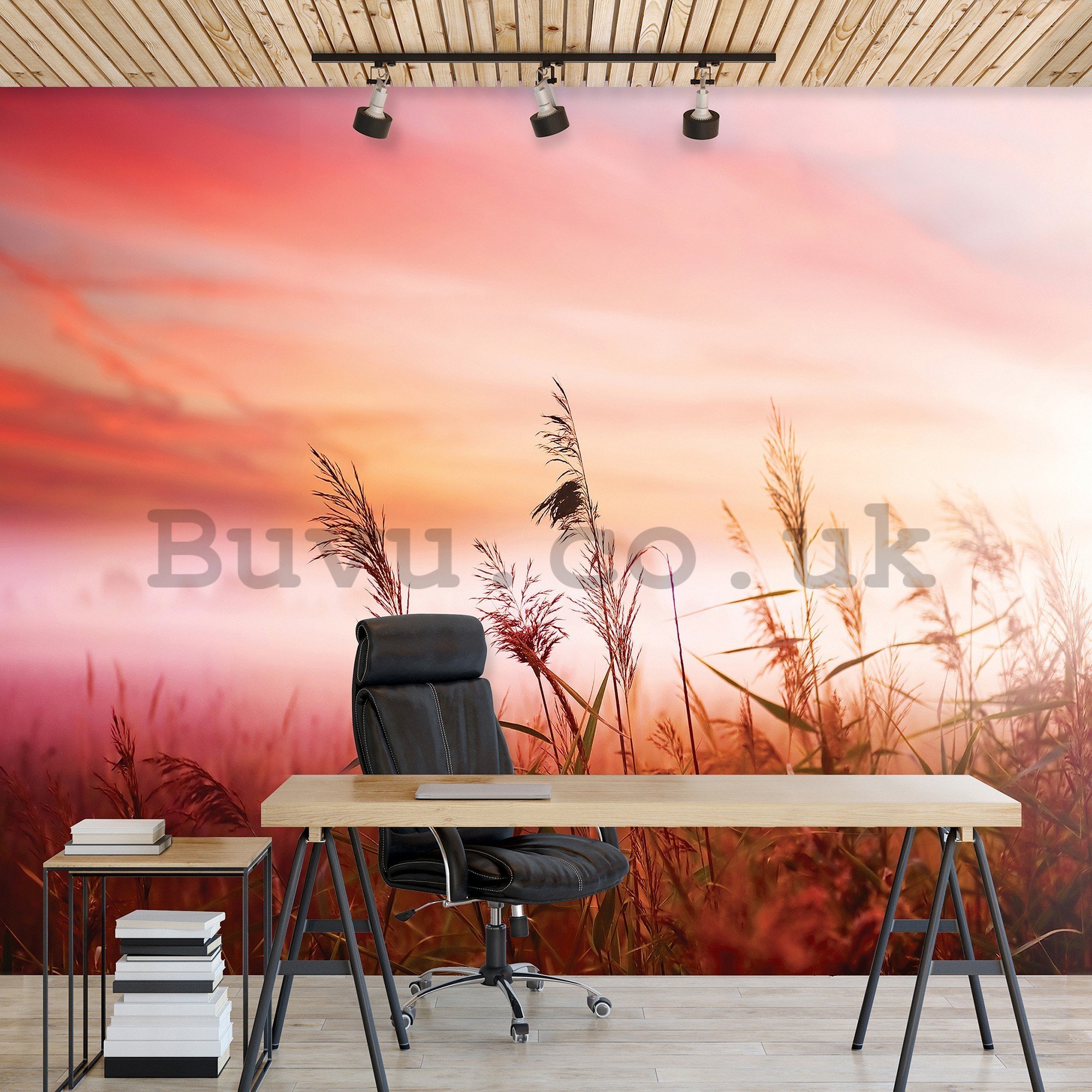 Wall mural vlies: Meadow (sunset) - 416x254 cm