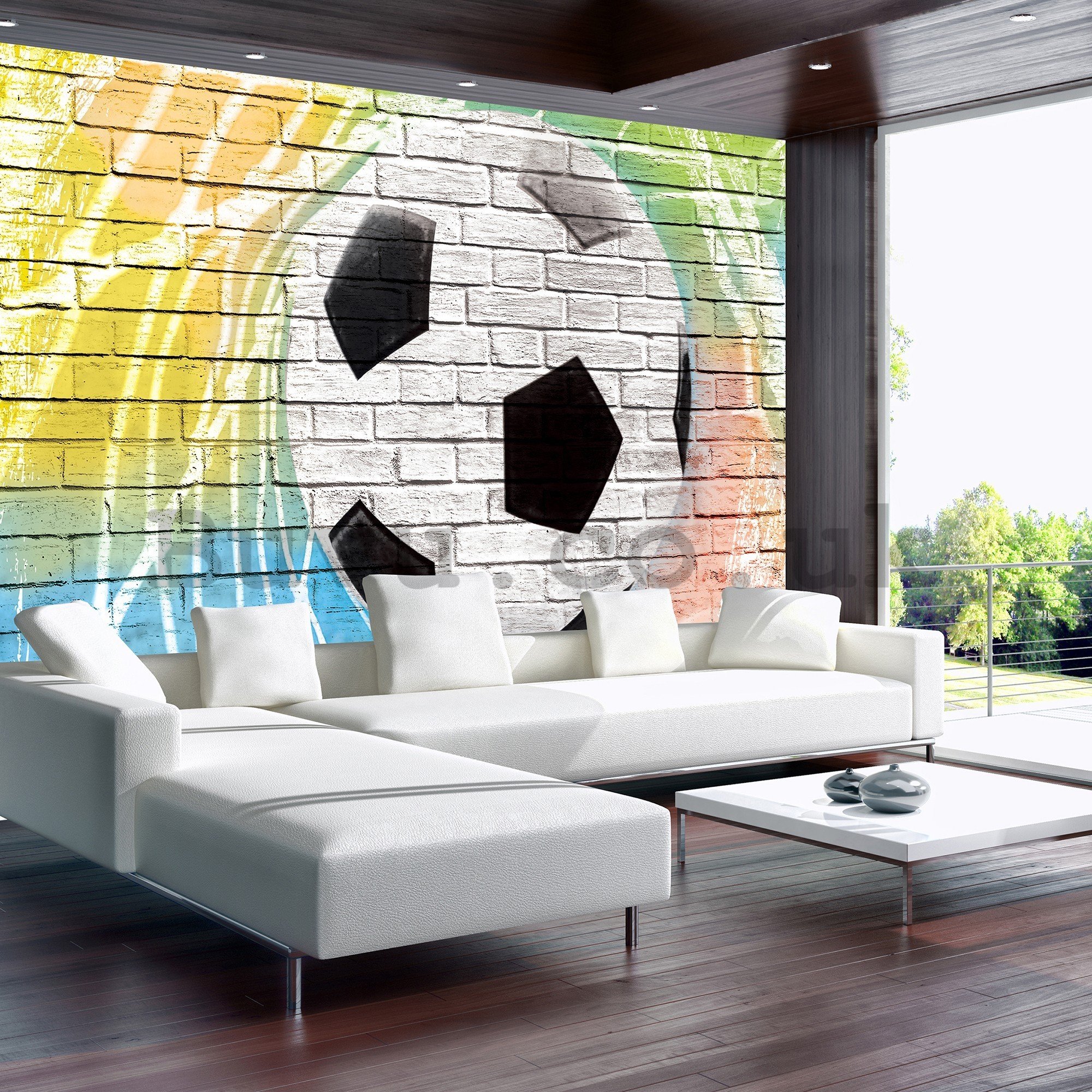 Wall mural vlies: Football ball (painted) - 416x254 cm