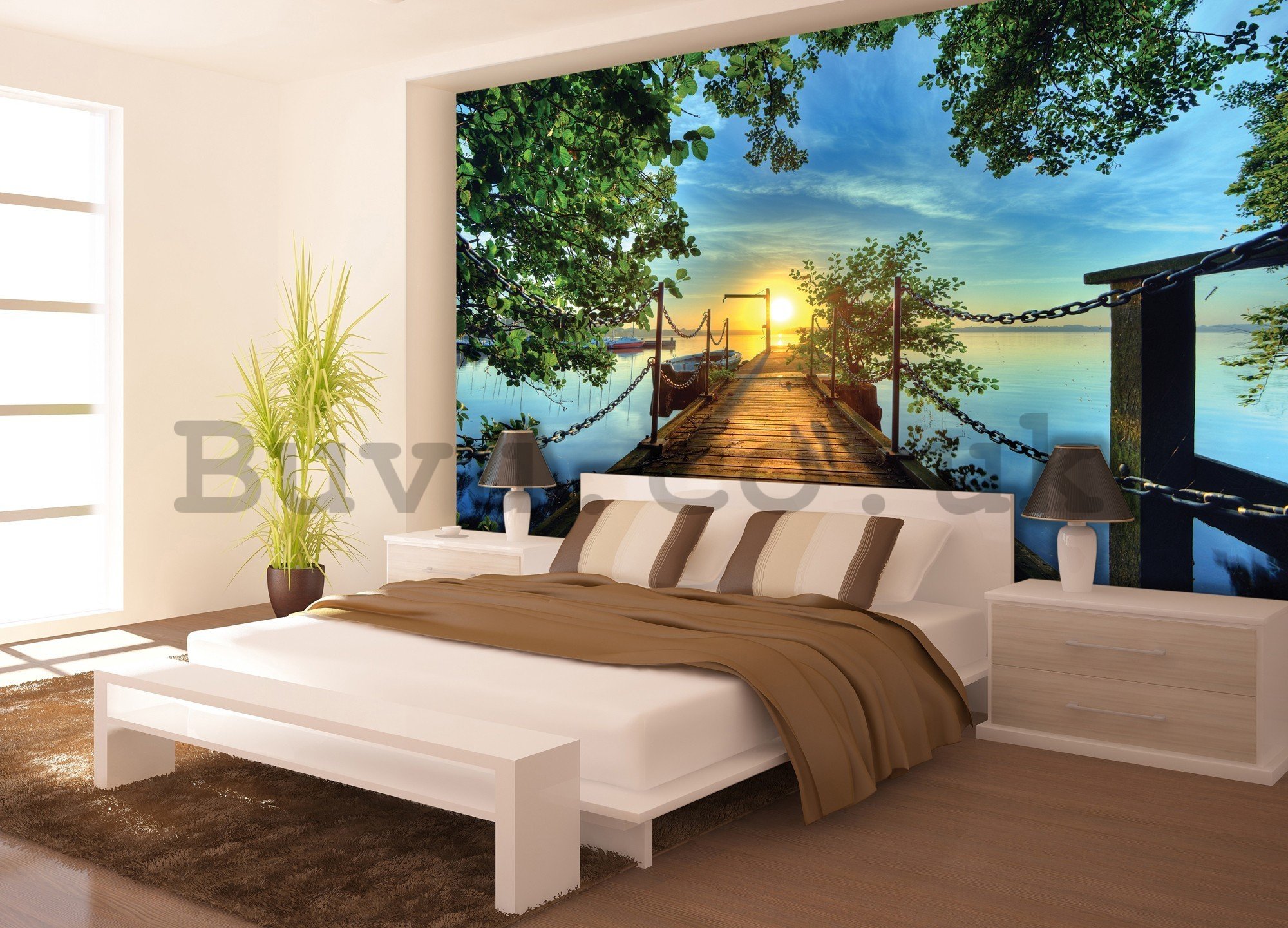 Wall mural vlies: View from the bridge to the bay - 416x254 cm