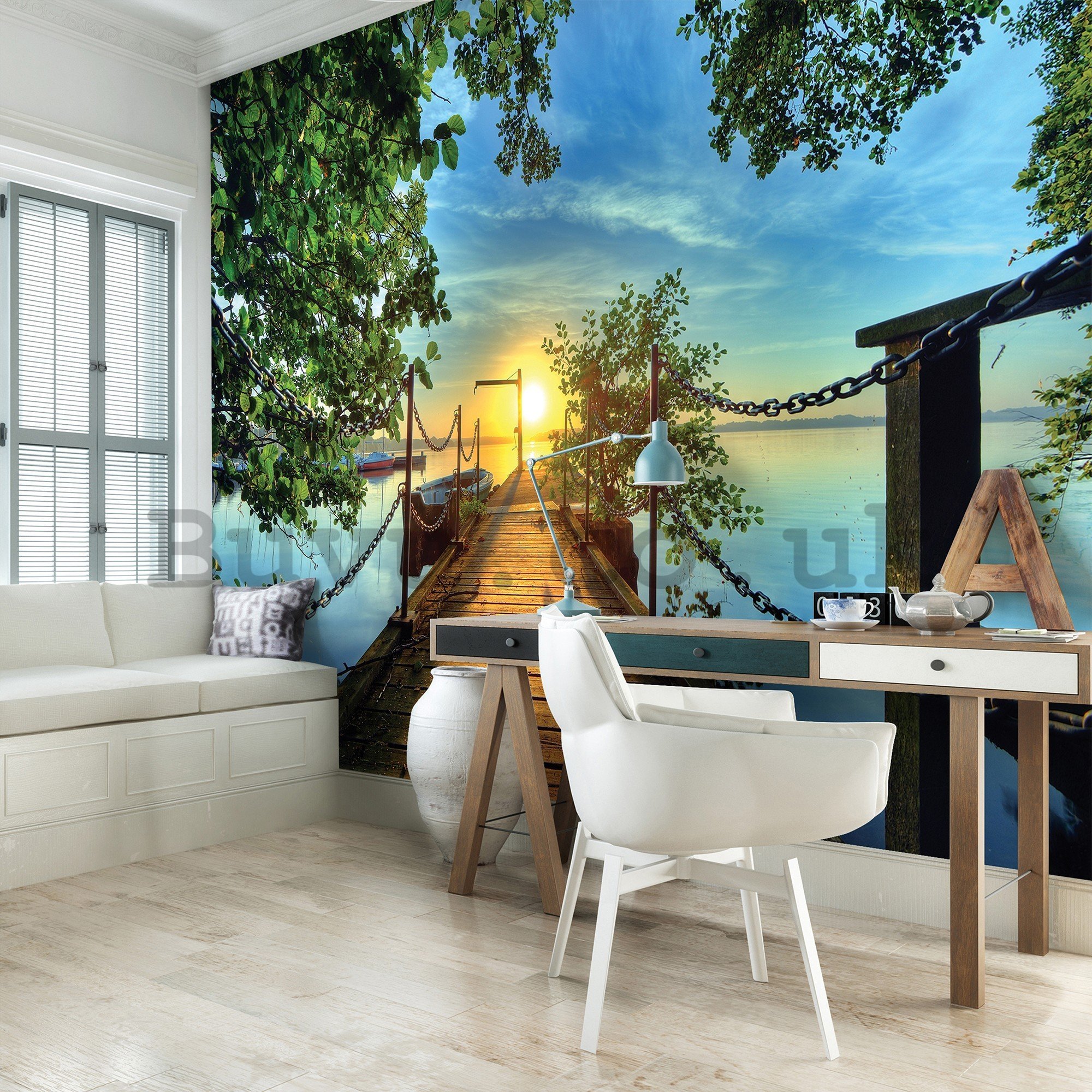 Wall mural vlies: View from the bridge to the bay - 416x254 cm