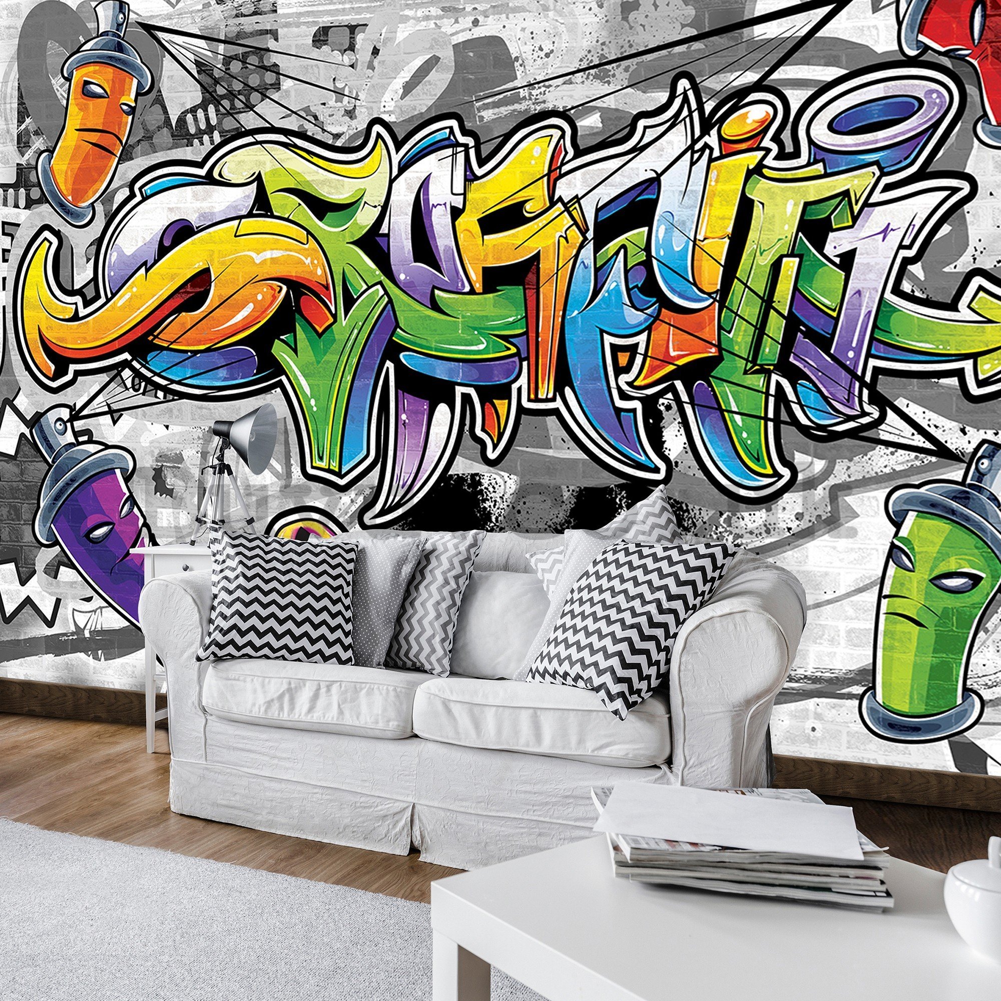 Wall mural vlies: Colour graffiti - 416x254 cm