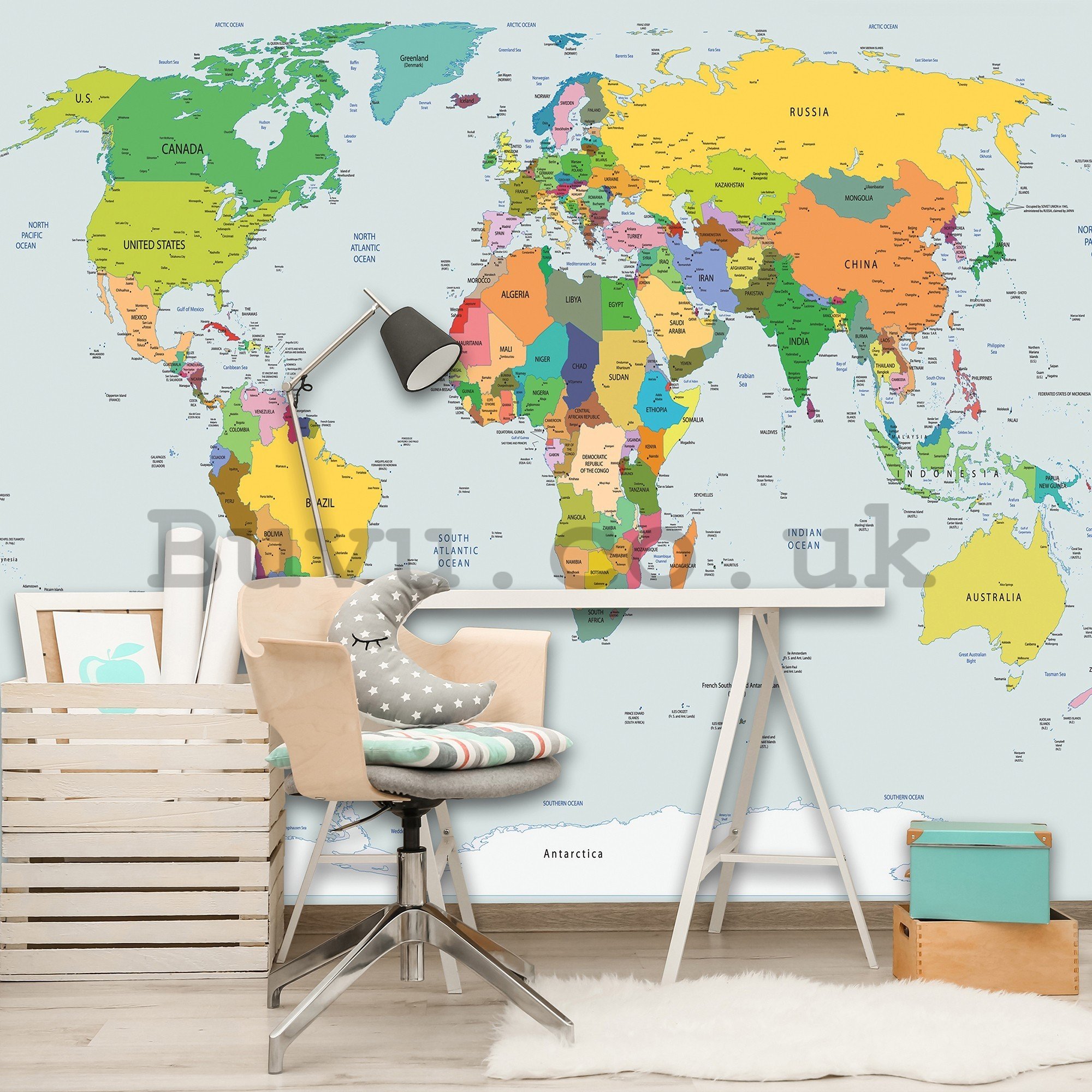 Wall mural vlies: Map of the world (2) - 416x254 cm
