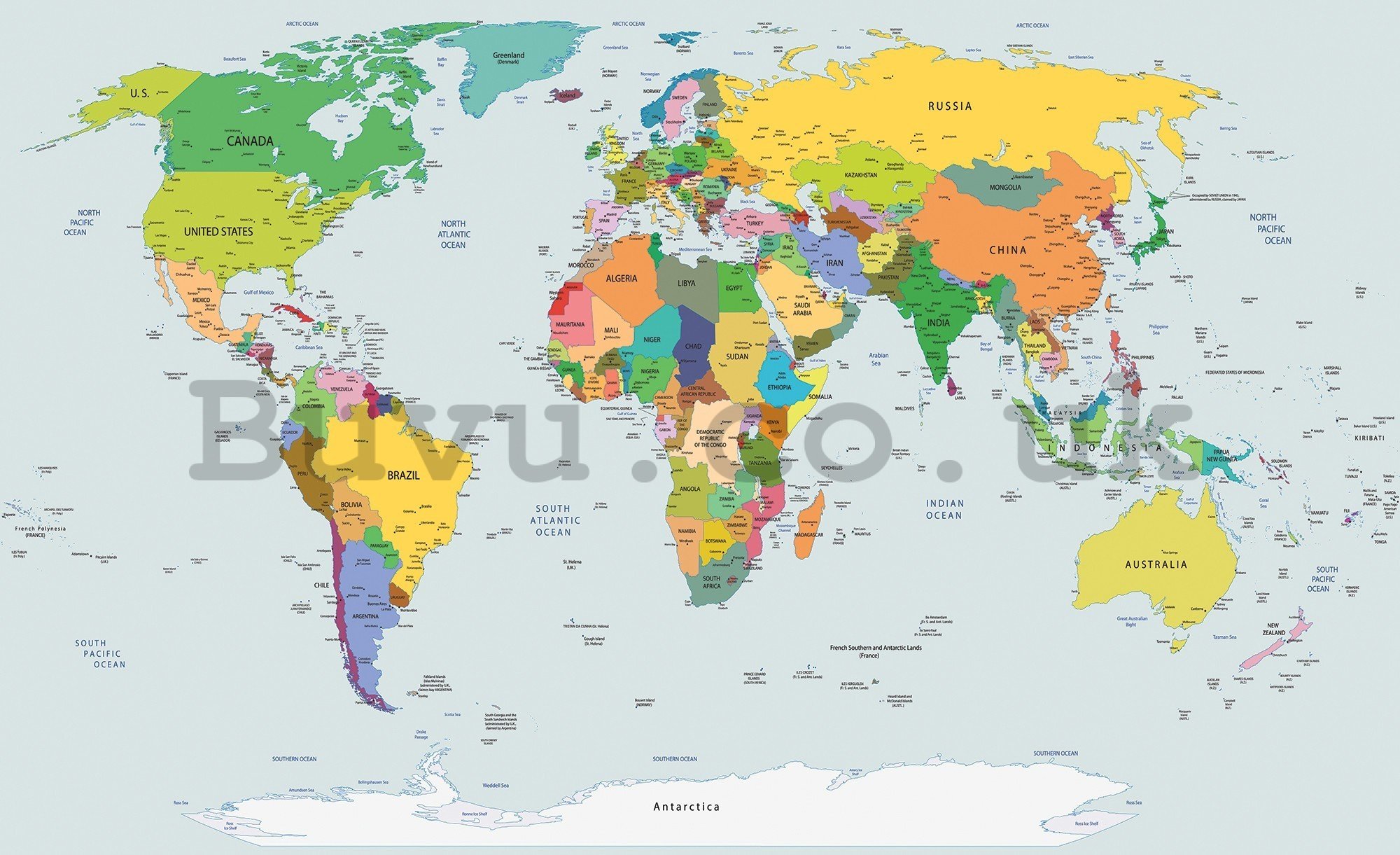 Wall mural vlies: Map of the world (2) - 416x254 cm