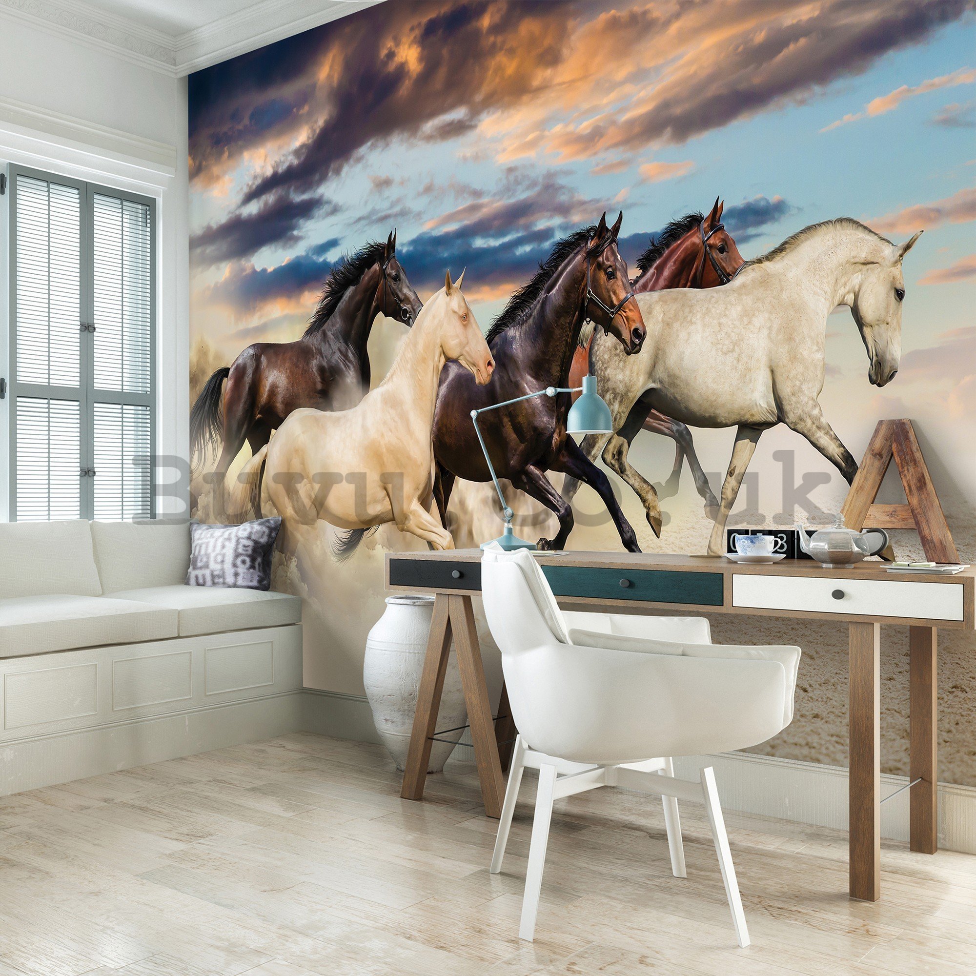 Wall mural vlies: Horses (2) - 416x254 cm