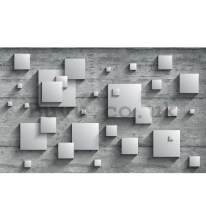Wall mural vlies: Grey squares - 416x254 cm