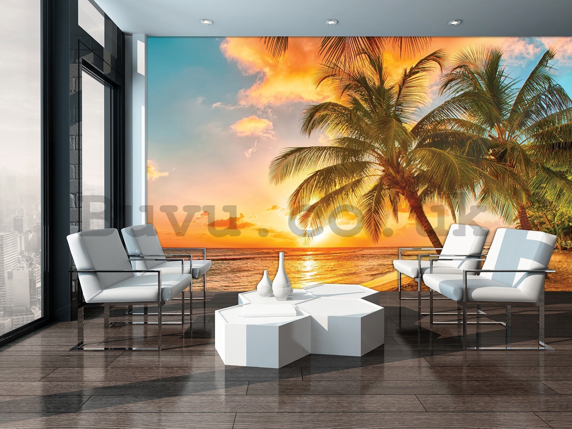 Wall mural vlies: Sunset in paradise - 416x254 cm