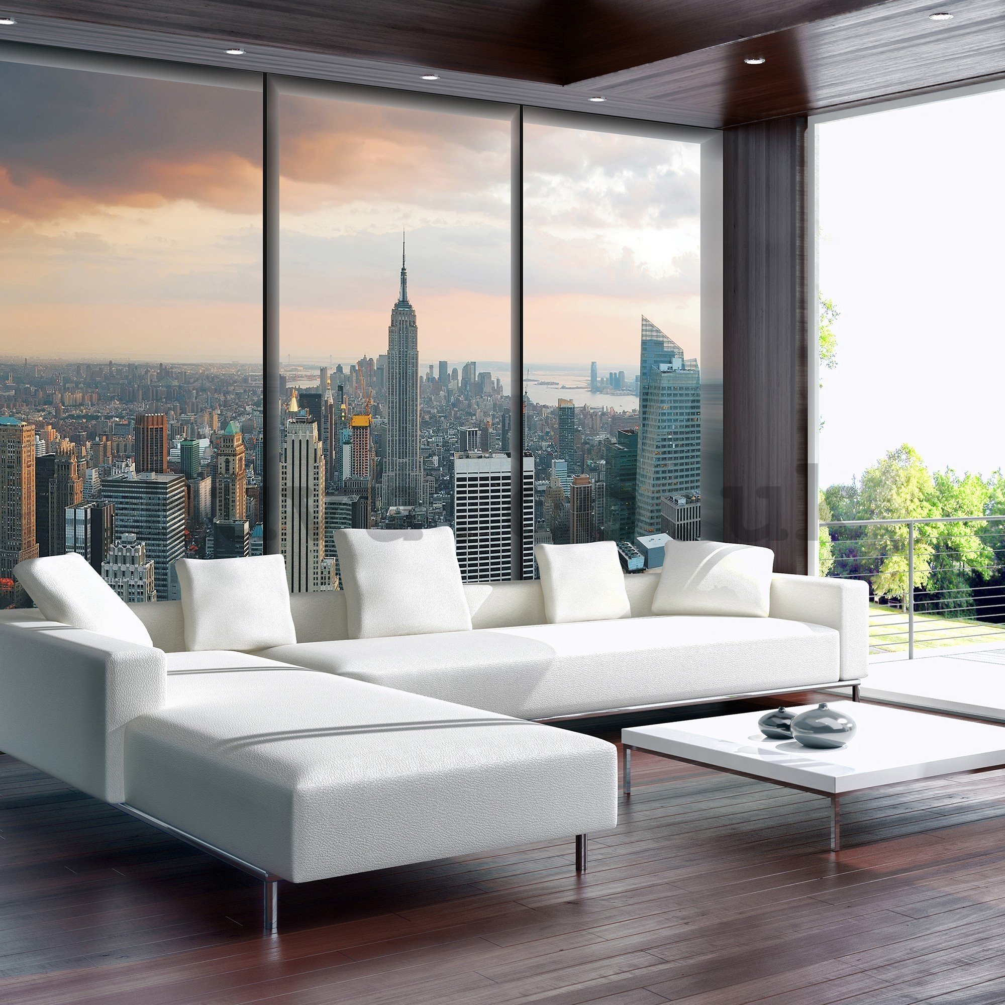 Wall mural vlies: View out of the window of Manhattan - 416x254 cm