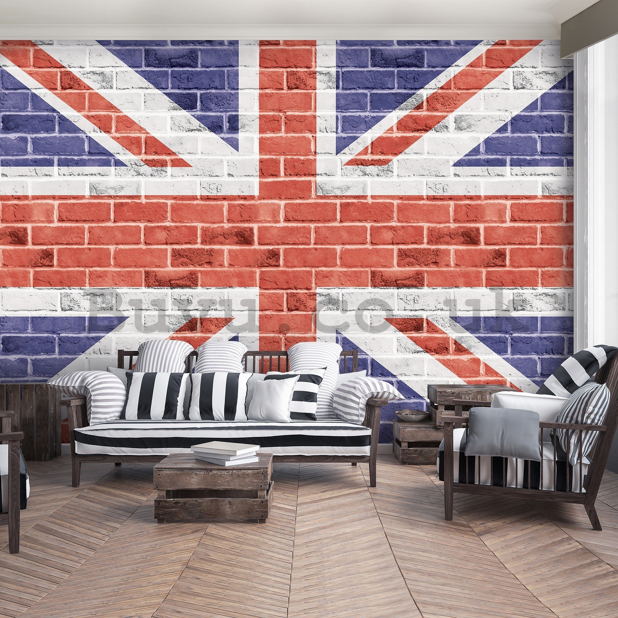 Wall mural vlies: Flag of the Great Britain (Union Jack) - 416x254 cm