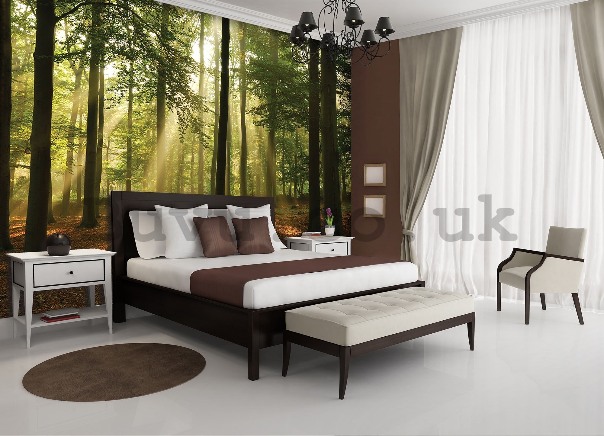 Wall mural vlies: Sun in the Forest (4) - 416x254 cm