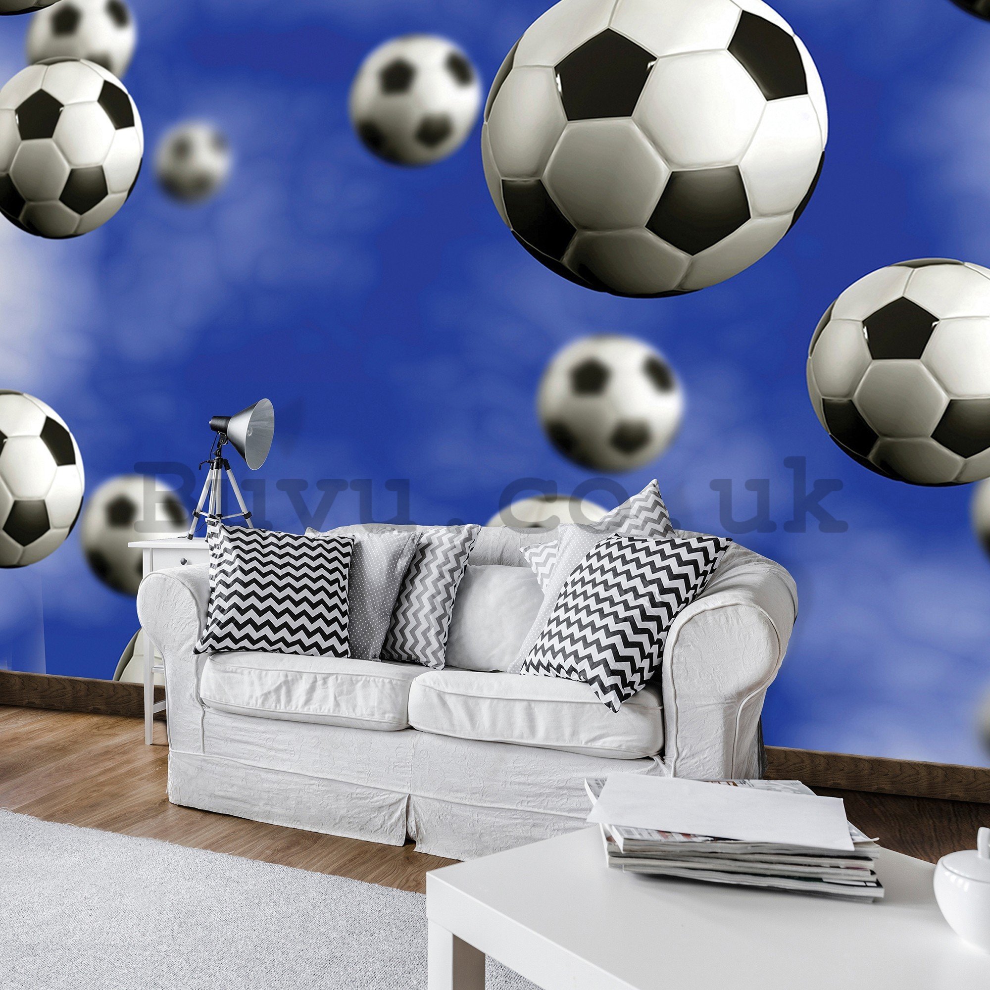 Wall mural vlies: Football balls - 416x254 cm